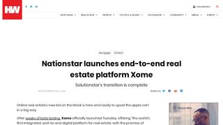 
                            8. Nationstar launches end-to-end real estate platform Xome | 2015-06 ...