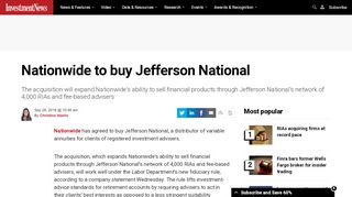 
                            8. Nationwide to buy Jefferson National - InvestmentNews