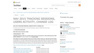 
                            8. NAV 2015 TRACKING SESSIONS, USERS ACTIVITY, CHANGE …