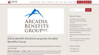 
                            7. Navia Benefit Solutions acquires Arcadia Benefits Group - Navia