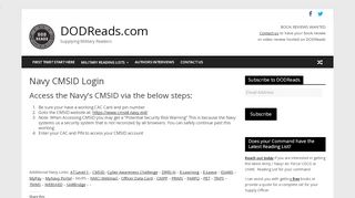 
                            1. Navy CMSID Login | DODReads.com