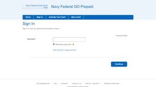 
                            3. Navy Federal GO Prepaid - Sign In - Visa Prepaid Processing