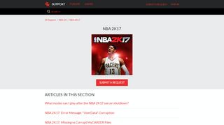 
                            4. NBA 2K17 – 2K Support