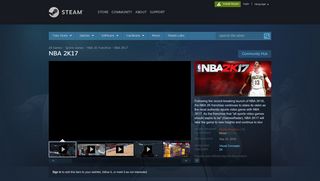 
                            8. NBA 2K17 on Steam