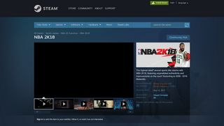 
                            11. NBA 2K18 on Steam