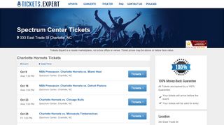 
                            6. NBA Charlotte Hornets Tickets - Spectrum Center …