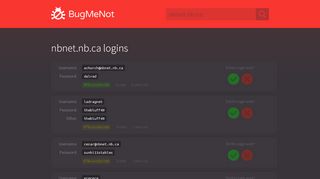 
                            8. nbnet.nb.ca passwords - BugMeNot