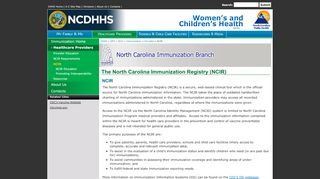 
                            2. NC DPH, WCH: Immunization: Providers