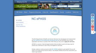 
                            10. NC ePASS - WakeGOV: Wake County Government