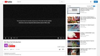 
                            5. NC Wise Owl Introduction - YouTube
