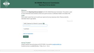 
                            4. NC WRC Reporting & Survey System - Login - NCPAWS.org