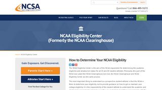 
                            11. NCAA Eligibility Center Formerly the NCAA Clearinghouse