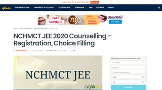 
                            5. NCHMCT JEE 2020 Counselling - Registration, Choice Filling ...