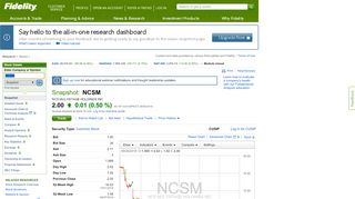 
                            6. NCSM | Stock Snapshot - Fidelity