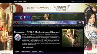 
                            4. NCSoft Master Account Blocked — MMORPG.com Forums