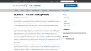 
                            7. NCTracks — Trouble-Shooting Update | North Carolina Medical Society