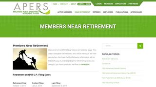 
                            6. Near Retirement | Arkansas Public Employees ... - APERS