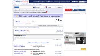 
                            6. nebenan translation English | German dictionary | Reverso