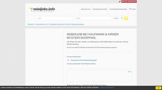 
                            8. Nebenjob bei Kaufmann & Kirner Mysteryshopping - …