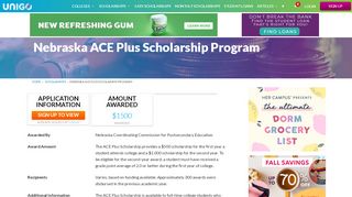 
                            7. Nebraska ACE Plus Scholarship Program Details - Apply Now | Unigo