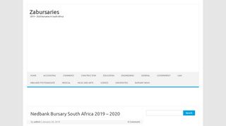 
                            7. Nedbank Bursary South Africa 2019 – 2020 - Zabursaries