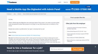 
                            8. Need a Mobile App like Bigbasket with Admin Panel ...