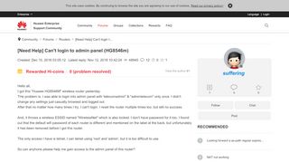 
                            2. [Need Help] Can't login to admin panel (HG8546m) - Huawei ...