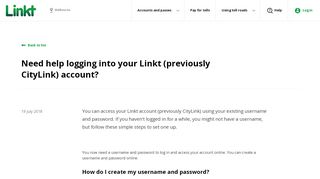 
                            4. Need help logging into your Linkt (previously CityLink) account?