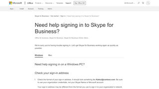 
                            6. Need help signing in to Skype for Business? - …