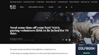 
                            3. Need some time off your feet? NASA paying volunteers $18K ...