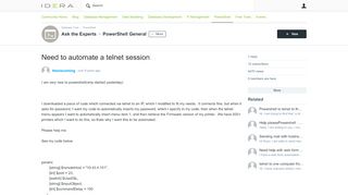 
                            7. Need to automate a telnet session - PowerShell General ...