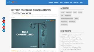 
                            3. NEET 2019 Counselling: Online Registration started at mcc ...