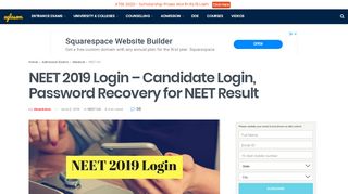 
                            11. NEET 2019 Login - Candidate Login, Password Recovery for ...