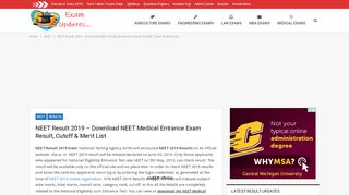 
                            5. NEET Result 2019 - Download NEET Medical Entrance …