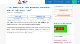
                            8. NEET Result 2019【Available】Now Check Scorecard, …
