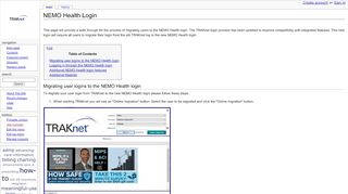 
                            4. NEMO Health Login - TRAKnet - TRAKnet Wiki