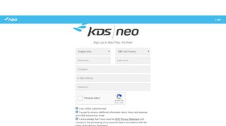 
                            7. Neo Play - Signup - KDS