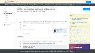 
                            5. Neo4j -How to set up username and password - Stack Overflow