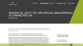 
                            7. Neodigital jetzt Teil des Spezial-Maklerpools …