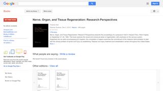 
                            5. Nerve, Organ, and Tissue Regeneration: Research Perspectives