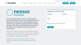 
                            1. Nessus Essentials | Tenable®