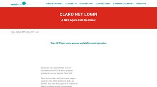 
                            7. NET LOGIN: Como Acessar Minha NET, Now, Net Claro Wi-Fi ...