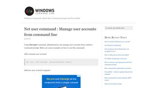 
                            1. Net user command : Manage user accounts from …