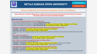 
                            2. Netaji Subhas Open University: Welcome to BDP Online Admission