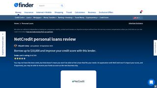 
                            8. NetCredit personal loans review August 2019 | finder.com