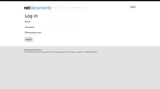 
                            7. NetDocuments - Help Redirector - Log in