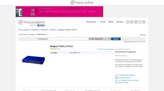 
                            6. Netgear FS524, 24-Port | heise online Preisvergleich ...