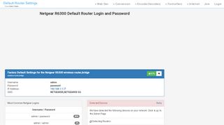 
                            3. Netgear R6300 Default Router Login and Password