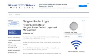 
                            3. Netgear Router Login - Wireless Home Network Made Easy