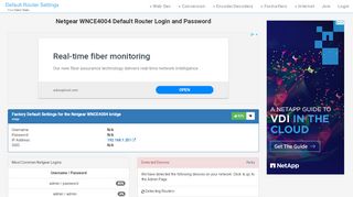 
                            2. Netgear WNCE4004 Default Router Login and …